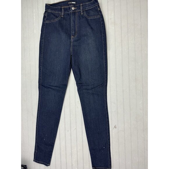 Fashion Nova Size 11 Womens Jeans High Rise Skinny Dark Wash Stretch - Picture 1 of 4